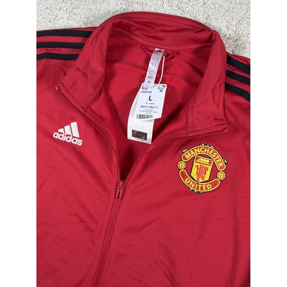 NWT Adidas Manchester United Red Devils DNA Track Jacket Full Zip Men's Sz Large